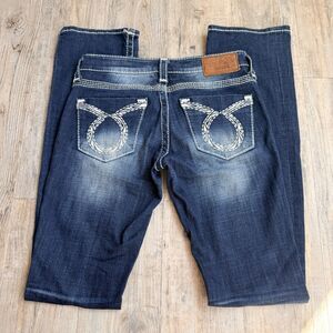 Big Star Liv Slim Boot Jeans Women's 26x35 Low Rise Dark Wash Bootcut Denim Y2K